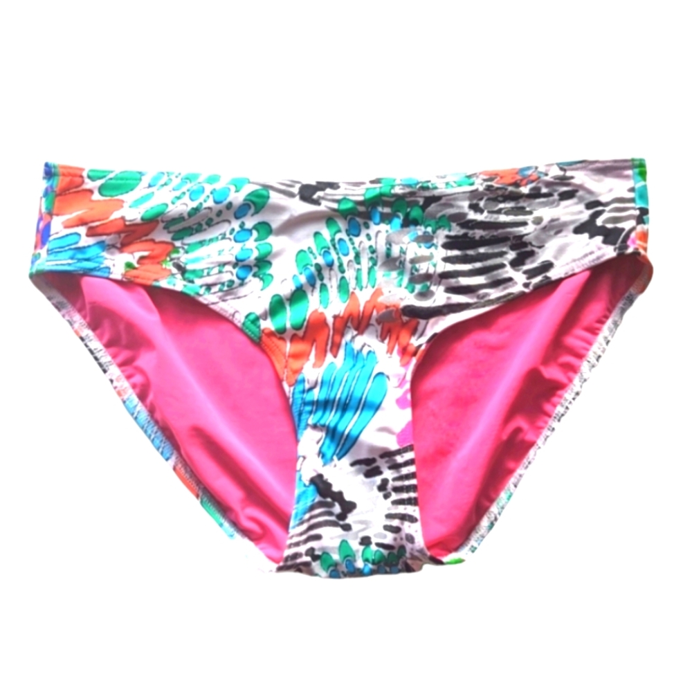 NWT Freya Hipster Brief Full Coverage Bathing Suit Colorful Bikini Bottom Large